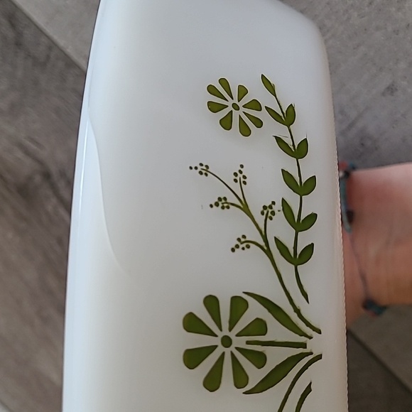 Vintage Glasbake J2352 Divided Baking Dish Casserole White with Green  Flowers - Picture 5 of 5